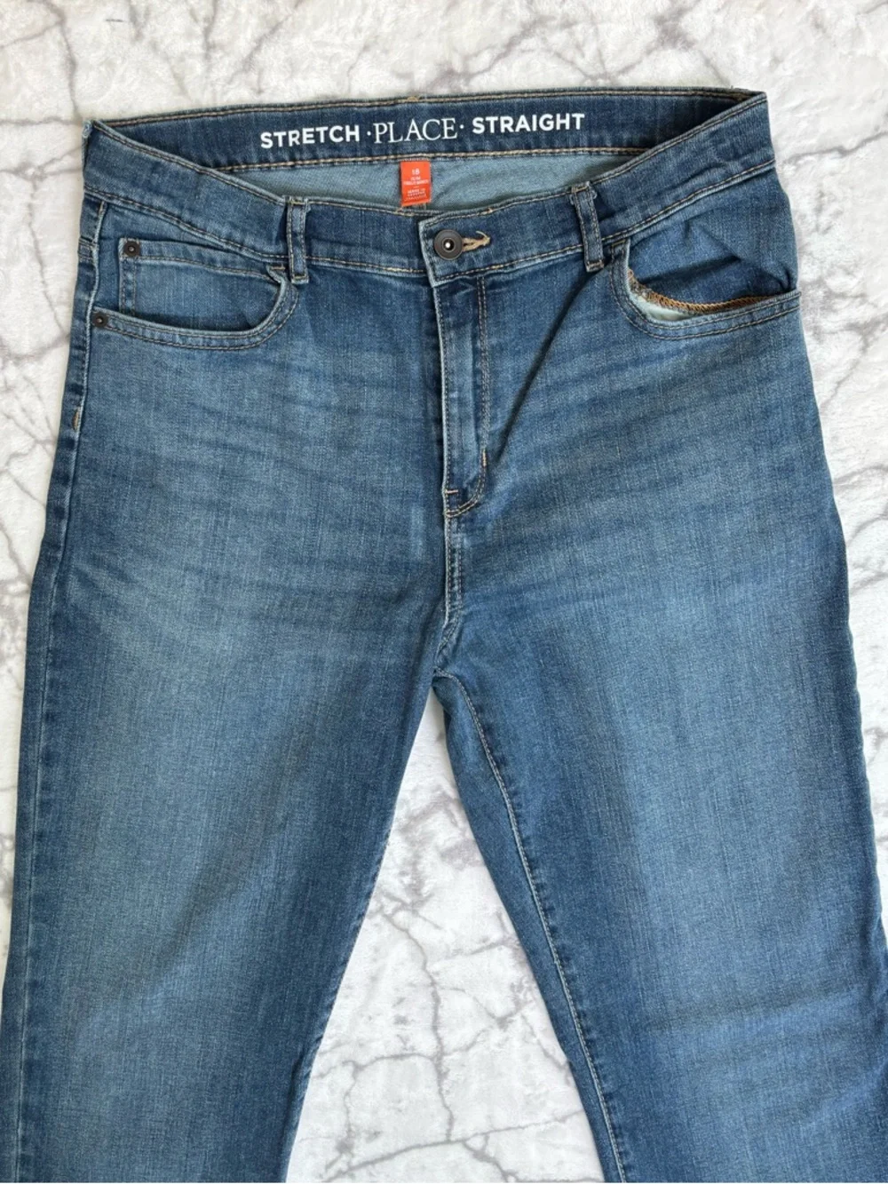 PLACE Blue Jeans Boy's 18 Stretch Straight Leg Skinny Comfort